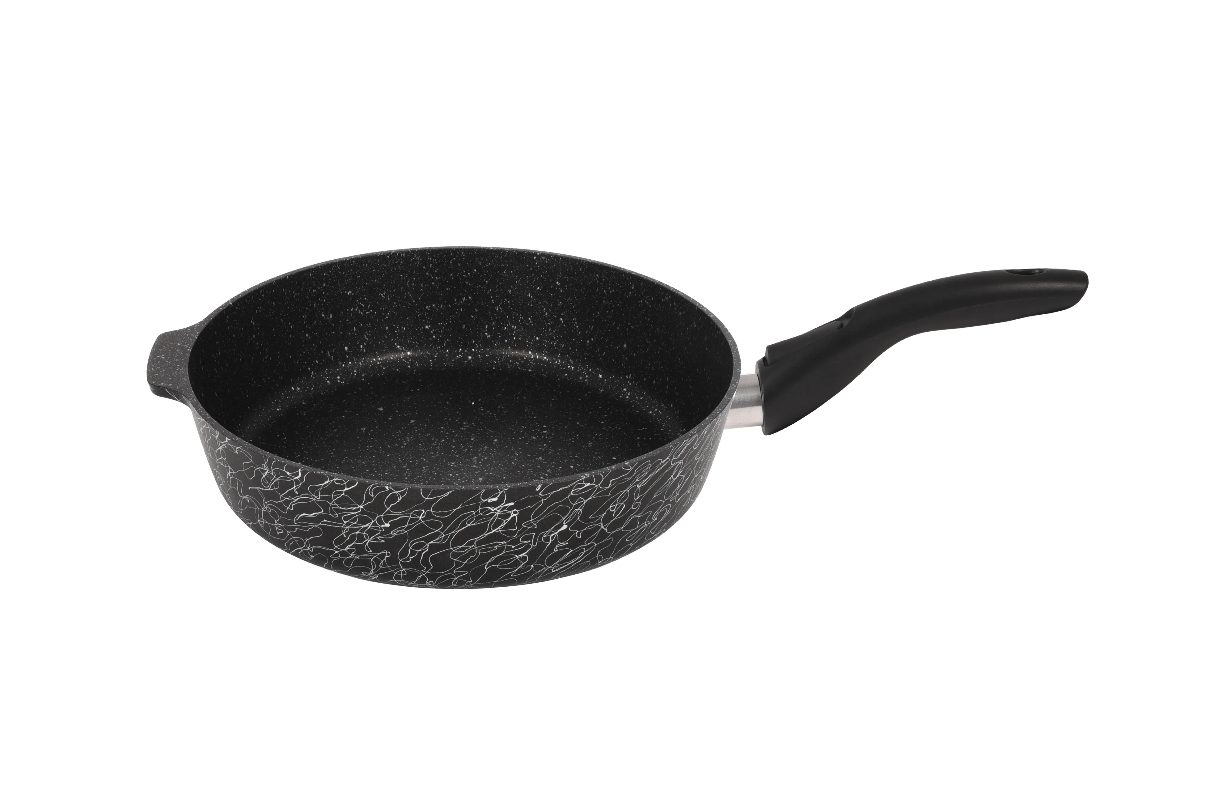 сгчс282а Сковорода 28 см со съёмной ручкой, со стеклянной крышкой Грация (черный серебро) 2 