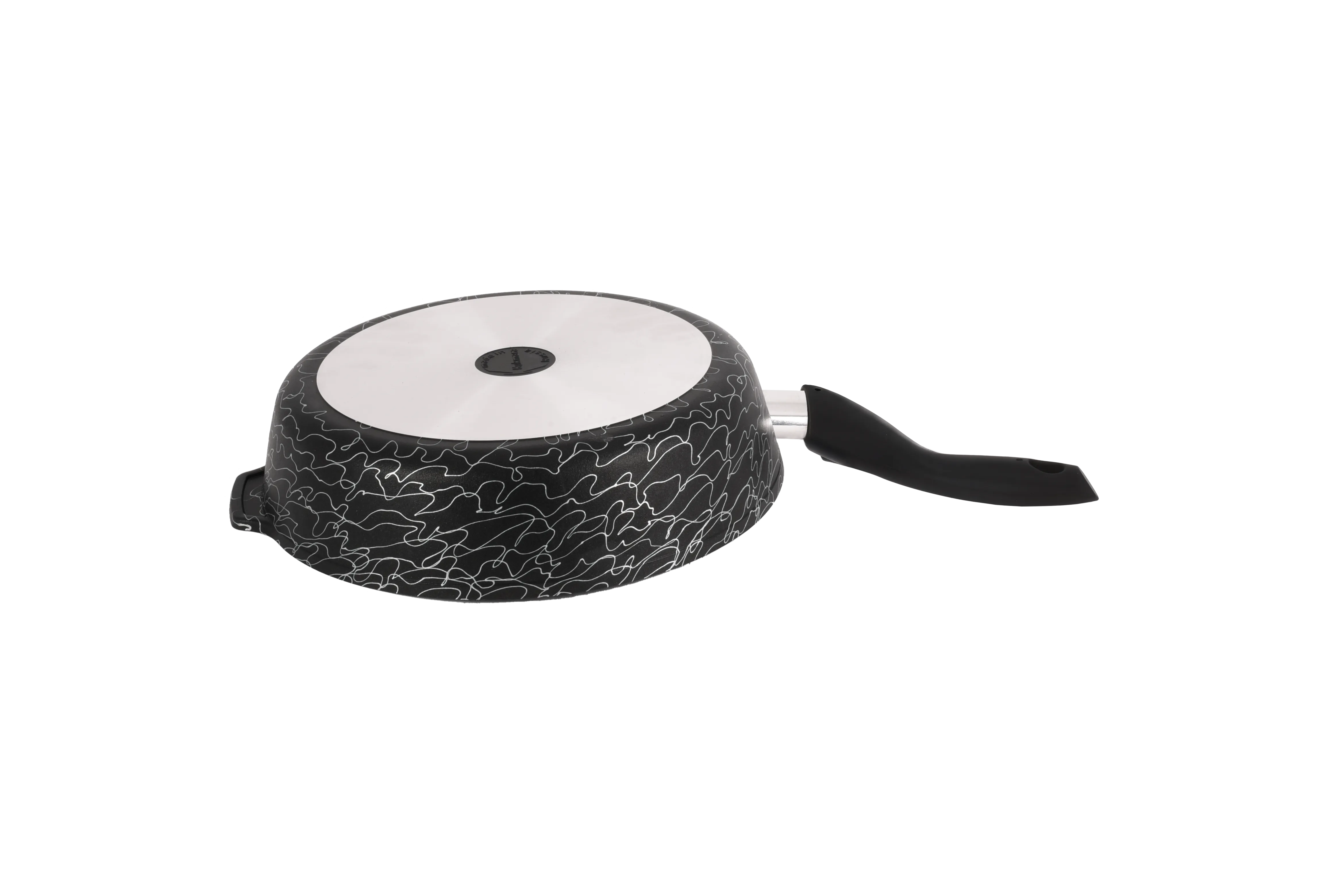 сгчс282а Сковорода 28 см со съёмной ручкой, со стеклянной крышкой Грация (черный серебро) 3 пнг 